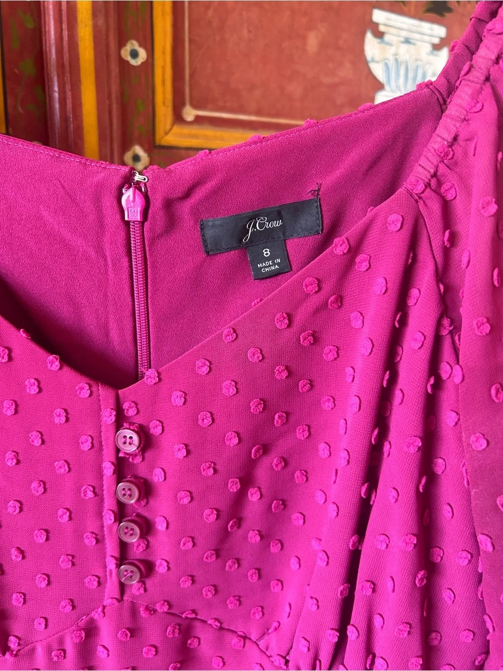 J. Crew Magenta Off-Shoulder Tiered Maxi Dress
